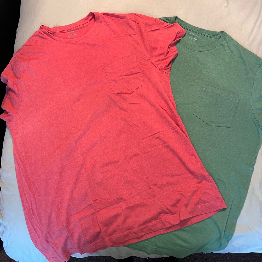 Two Mens J Crew Slim-Washed Tees